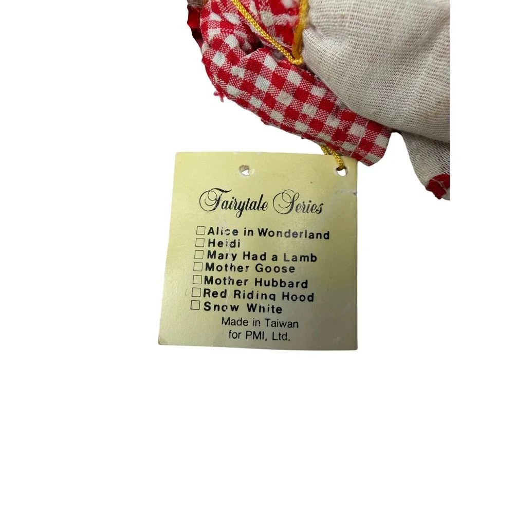 Vintage PMI Ltd Fairytale Series Little Red Riding Hood Porcelain Doll Gingham